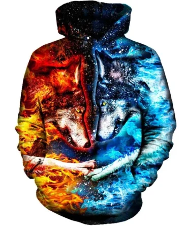 Yin Yang Wolf Hoodie Native American