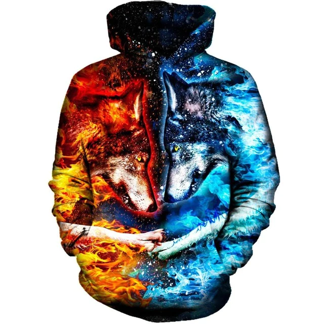 Yin Yang Wolf Hoodie Native American