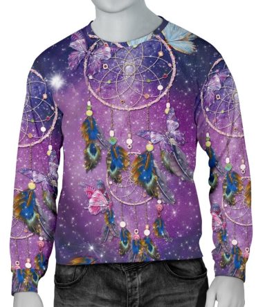 Purple Galaxy Dreamcatcher Native American 3D Sweatshirt