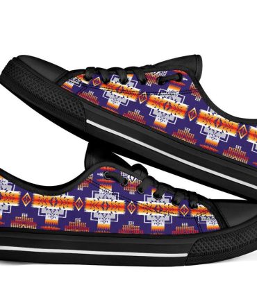 Purple Native Tribes Native American Low Tops Shoes