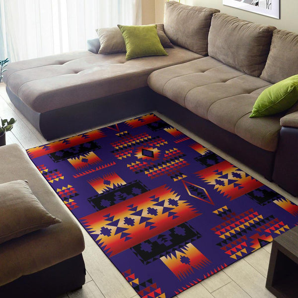 Purple Native Tribes Pattern Native American Area Rug - Image 3