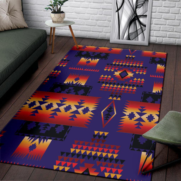 Purple Native Tribes Pattern Native American Area Rug - Image 4