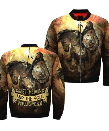 Quiet The Mind And The Soul Will Speak Bomber Jacket Native