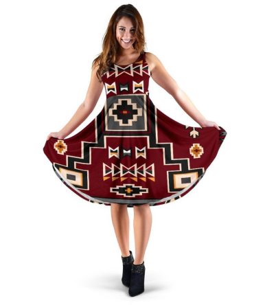 Red Native American 3D Dress