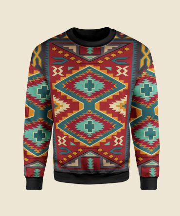 Red Pattern Native American 3D Sweatshirt