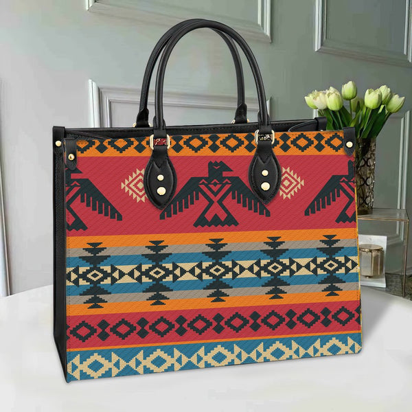 Red Thunderbird Native American Leather Bag - Image 2