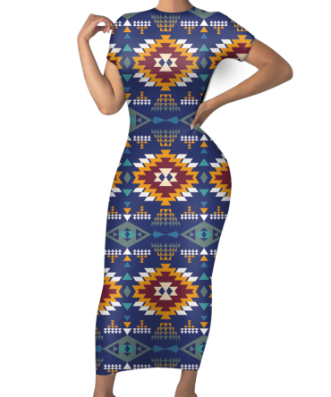 Pattern Native Short-Sleeved Body Dress