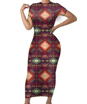 Pattern Native Short-Sleeved Body Dress