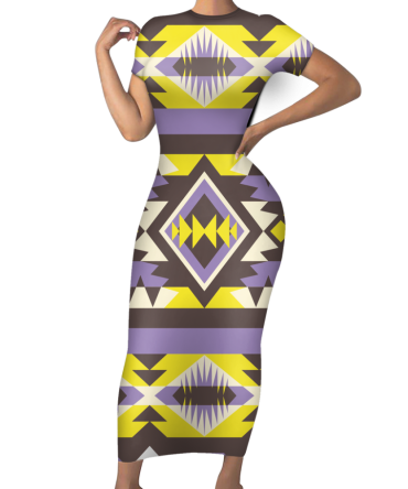 Pattern Native Short-Sleeved Body Dress