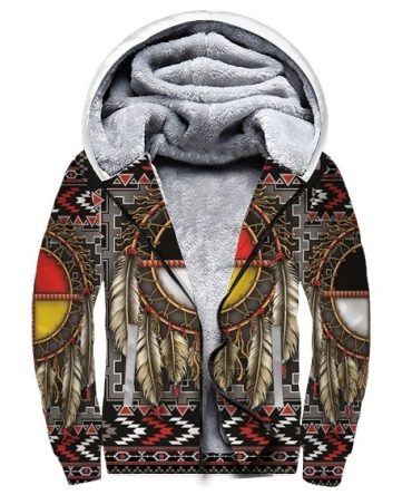Pattern Gray Native 3D Fleece Hoodie