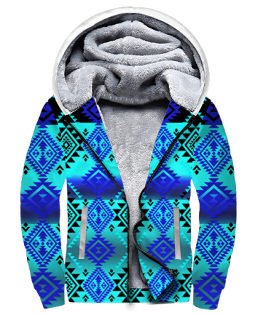 BLue Light Pattern Native 3D Fleece Hoodie