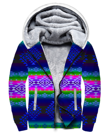 Blue Light Pattern Native 3D Fleece Hoodie