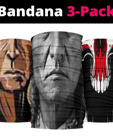 Skull Chief 3D Native American Bandala 3-Pack