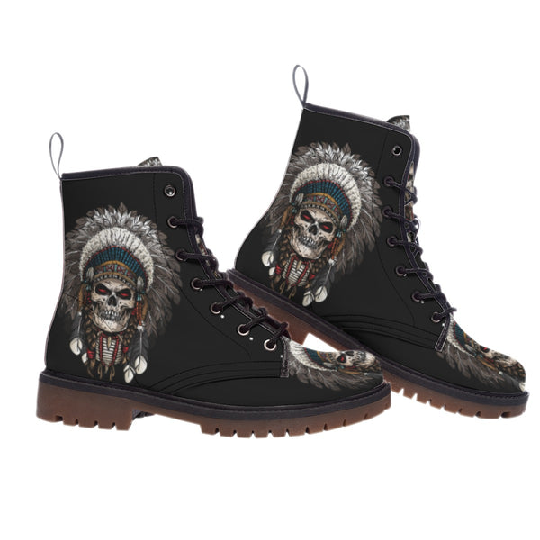 Skull Native Leather Martin Short Boots - Image 2