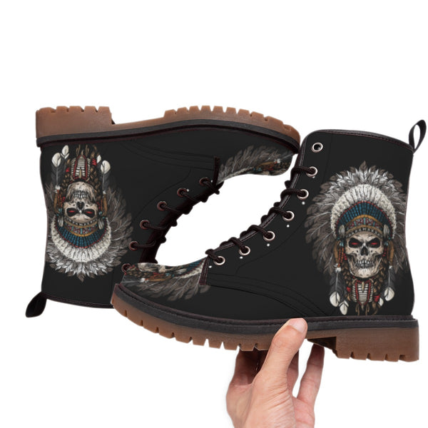 Skull Native Leather Martin Short Boots - Image 3