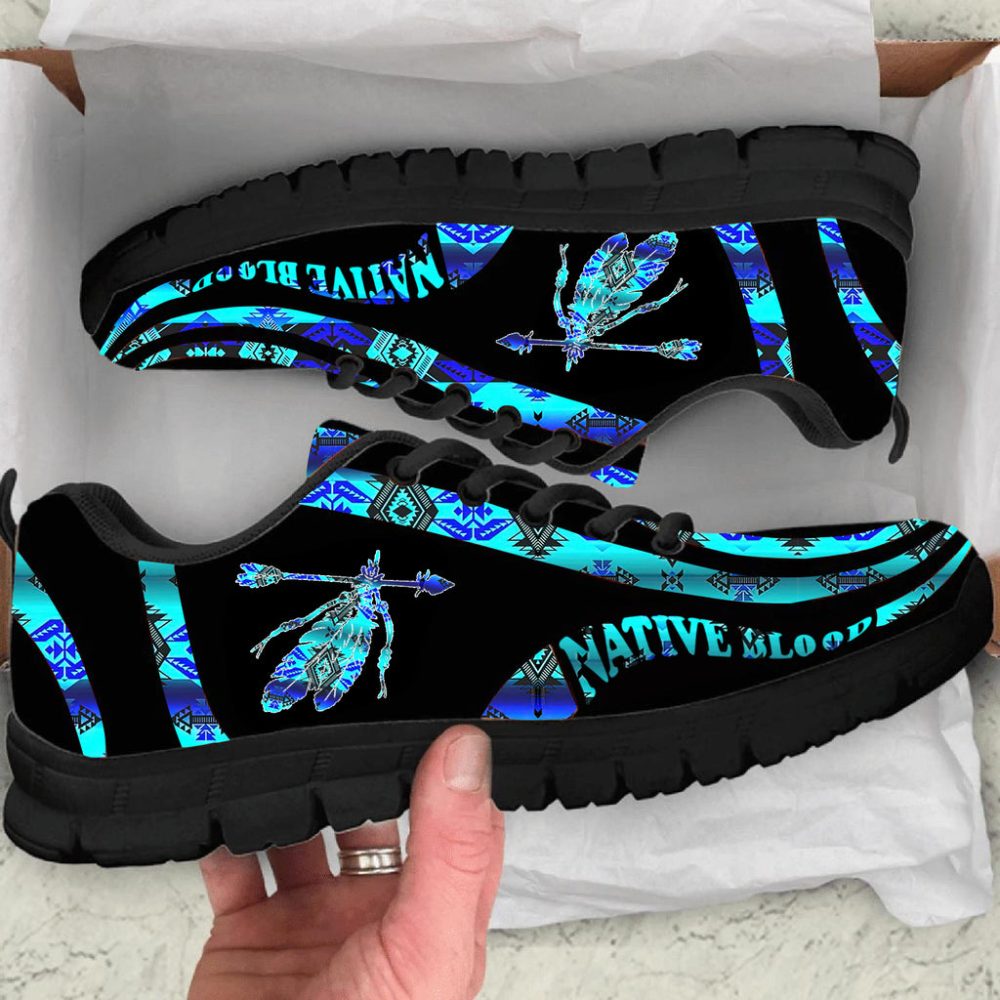 Blue Pattern Feather Native Sneaker