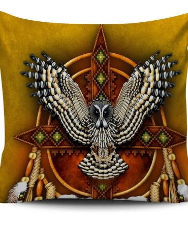 Snow Owl Dreamcatcher Native American Pillow Covers