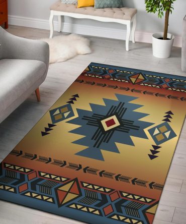 Southwest Blue Symbol Native American Area Rug