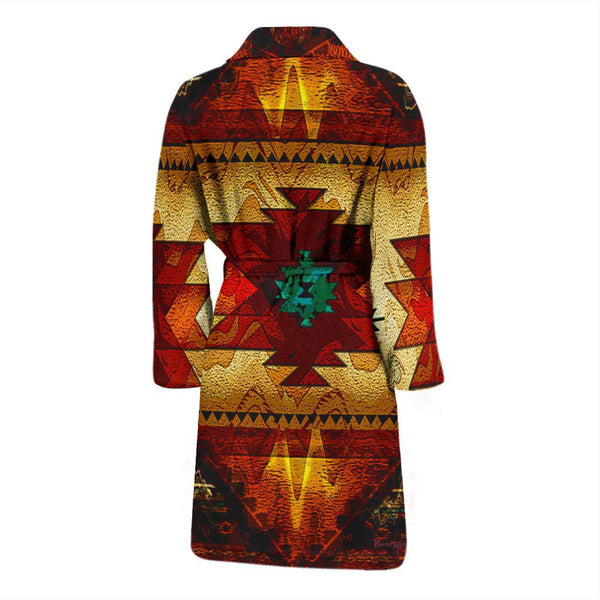 Southwest Brown Symbol Native American Bath Robe - Men - Image 3