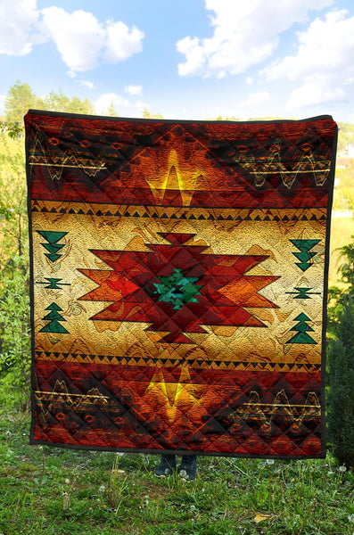 Southwest Brown Symbol Native American Premium Quilt - Image 3