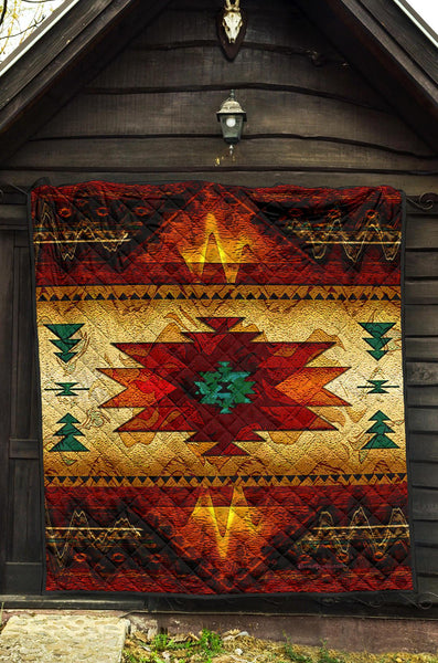 Southwest Brown Symbol Native American Premium Quilt - Image 4