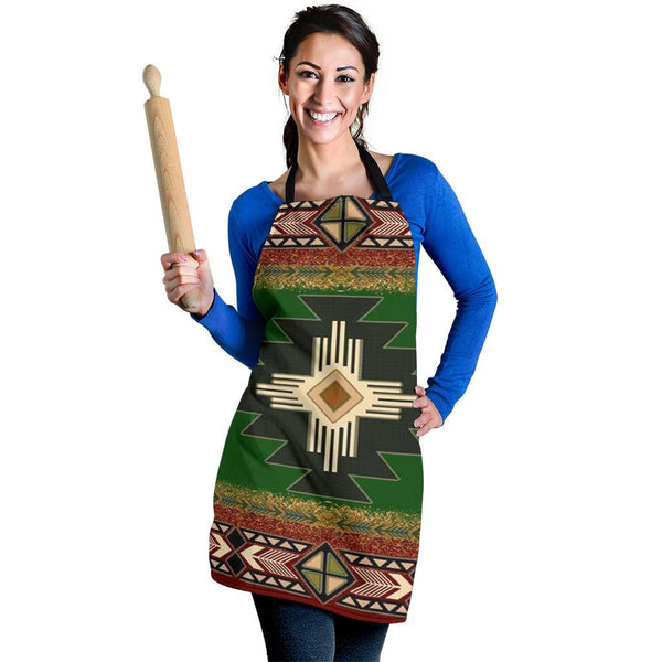 Southwest Green Symbol Native American Apron - Image 3