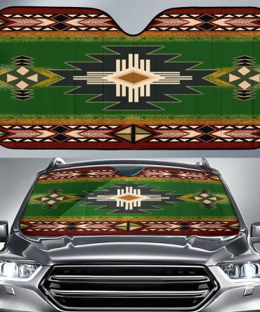 Southwest Green Symbol Native American Auto Sun Shades
