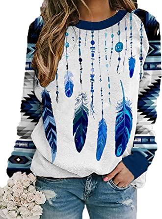 Pattern Blue Dreamcatcher Native American 3D Sweatshirt