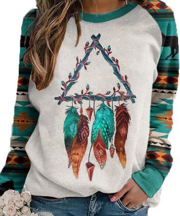 Pattern Green Dreamcatcher Native American 3D Sweatshirt