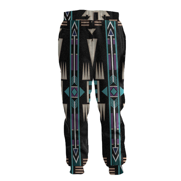 Teal Pattern Native Sweatpants - Image 2