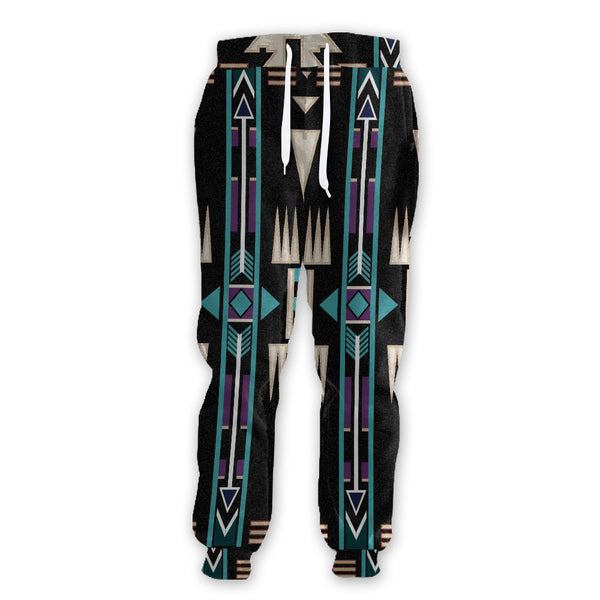 Teal Pattern Native Sweatpants - Image 3
