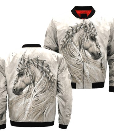 The White Horse American Native Over Print Bomber Jacket