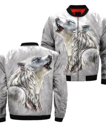 The White Wolf American Native Bomber Jacket