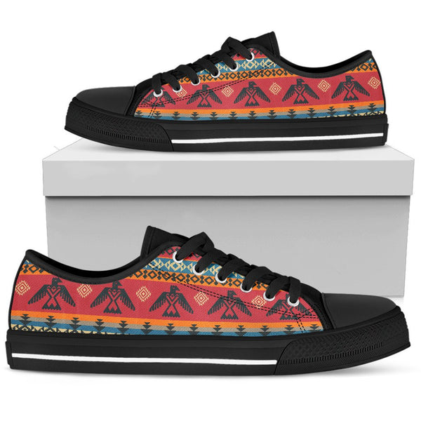 Thunderbird Native American Design Low Top Canvas Shoes - Image 3