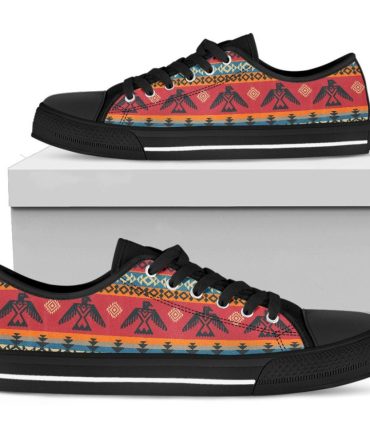 Thunderbird Native American Design Low Top Canvas Shoes