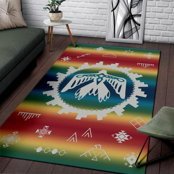 Thunderbird Rainbow Native American Design Area Rug - Image 4