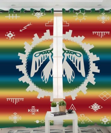 Thunderbird Rainbow Native American Pride Living Room Curtain