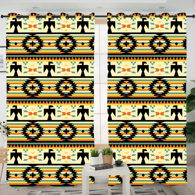 Thunderbird Yellow Native American Pride Living Room Curtain