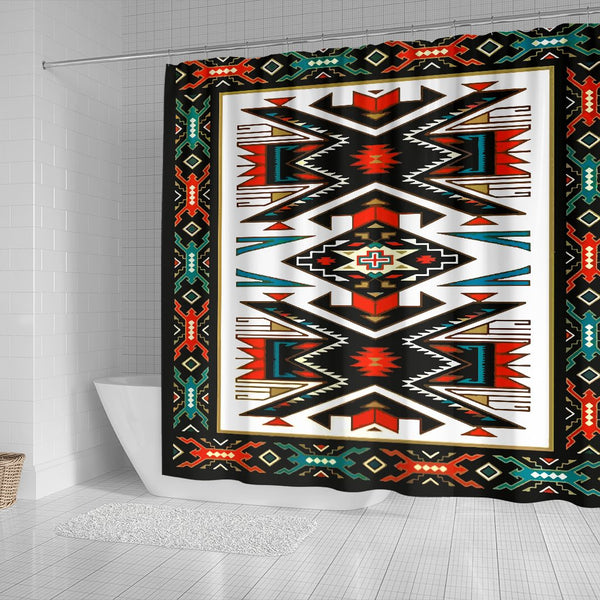 Tribal Colorful Pattern Native American Design Shower Curtain - Image 3