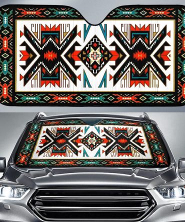 Tribal Colorful Pattern Native American Pride 3D Auto Sun Shades