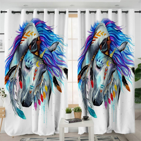 Tribal Horse Native American Pride Living Room Curtain no link - Image 3