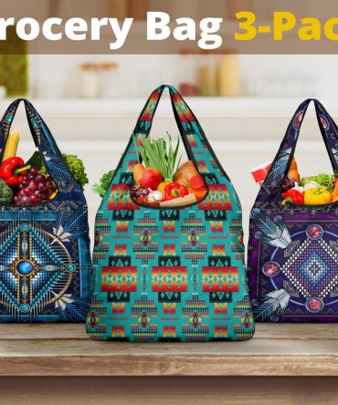 Tribal Mandala Mixing Grocery Bags