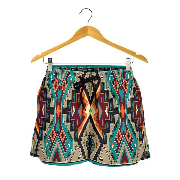 Tribe Blue Pattern All Over Print Women's Shorts - Image 2