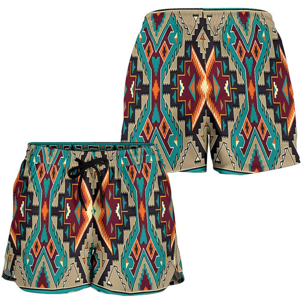 Tribe Blue Pattern All Over Print Women's Shorts - Image 3