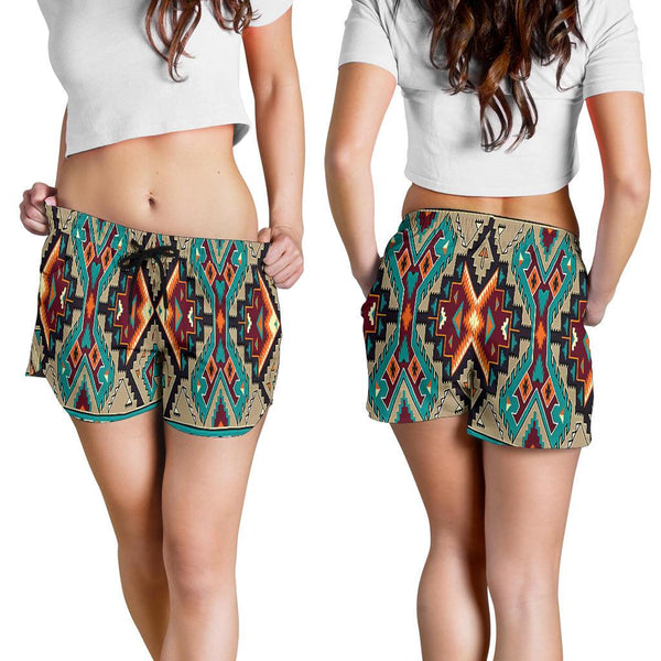 Tribe Blue Pattern All Over Print Women's Shorts - Image 4