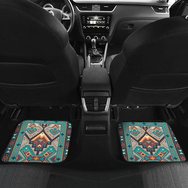 Tribe Blue Pattern Front And Back Car Mats - Image 2