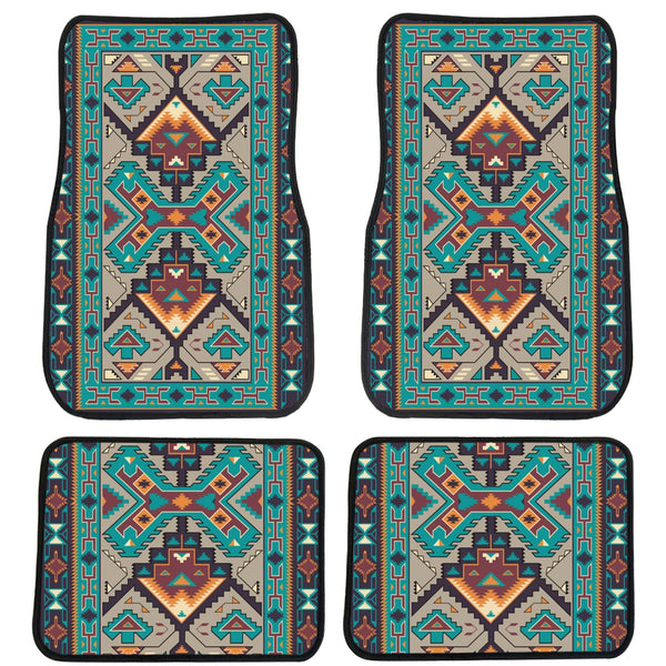 Tribe Blue Pattern Front And Back Car Mats - Image 3