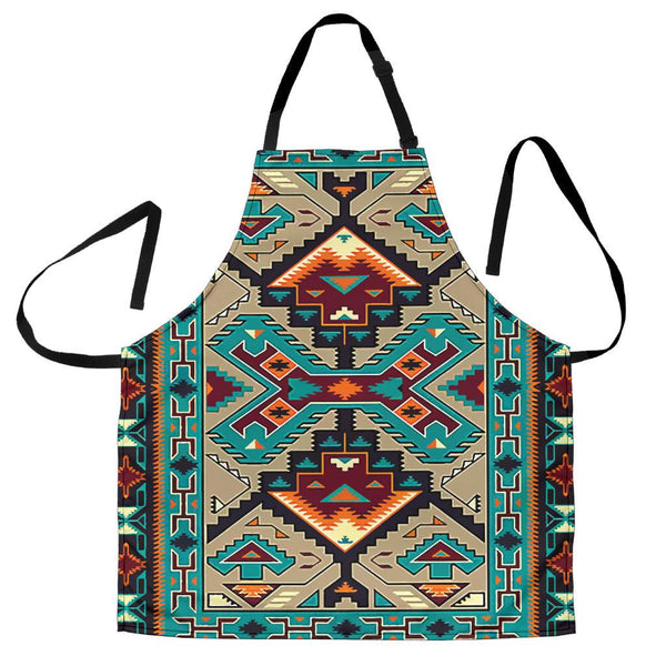Tribe Blue Pattern Native American Apron - Image 2