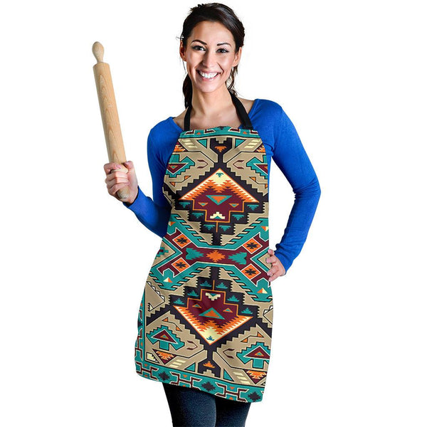 Tribe Blue Pattern Native American Apron - Image 3