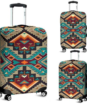 Tribe Blue Pattern Native American Luggage Covers